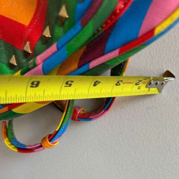 Tropea Women Faux Leather Rainbow Design Backpack Multi Color 10x6 - Picture 3 of 13